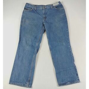 Vintage Carhartt Flame Resistant FR Jeans Men‎ 40 Blue Denim Workwear Utility